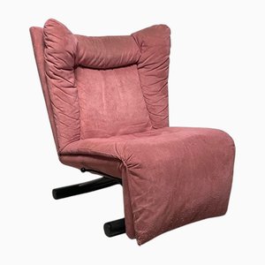 Relaxation Lounge Chair in Red Alcantara from Cinova, 1980s