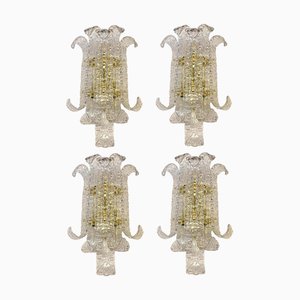 Transparent Lingue Murano Style Glass Wall Lamps from Simoeng, Set of 4