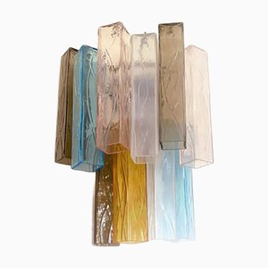 Multicolored Squared Murano Style Glass Wall Sconces from Simoeng, Set of 4