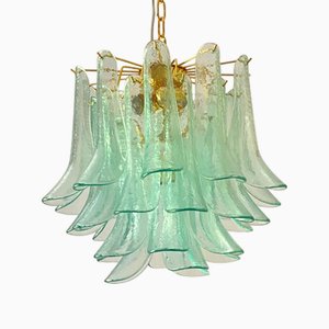 Lámparas de araña Sella estilo de Murano verde de Simoeng. Juego de 2