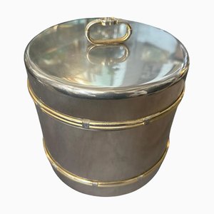 Mid-Century Modern Silver Plated and Brass Ice Bucket by Gucci Firenze, 1970s