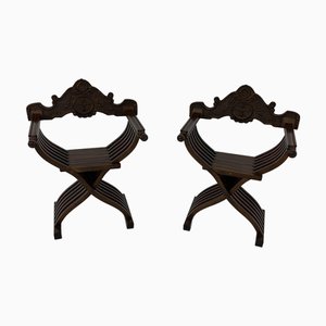 Set of Italian Savonarola Folding Chairs, 1960s