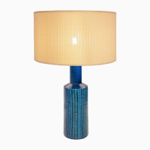 Blaue Rimini Keramik Tischlampe von Aldo Londo für Bitossi, Italien, 1960er