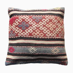 Vintage Turkish Handmade Wool Kilim Rug Pillow Cover