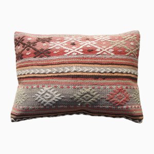 Vintage Turkish Handmade Wool Kilim Rug Pillow Cover