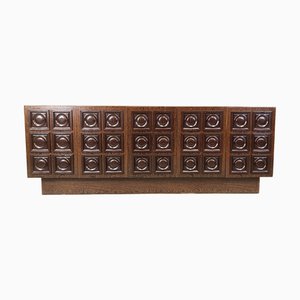 Vintage Brutalist Credenza, 1970s