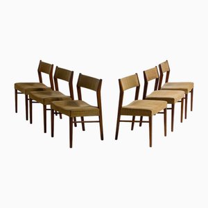 Minimalist Teak Dining Chairs, Belgium, 1960s, Set of 6