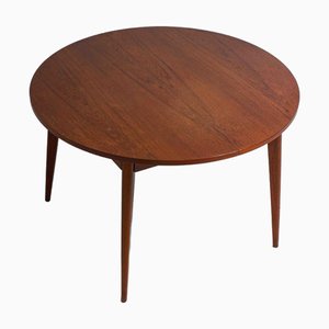 Extendable Round Dining Table in Teak, Belgium, 1960s