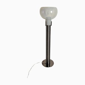 Lampada da terra in vetro e alluminio attribuita a Tony Zuccheri per Mazzega, anni '70