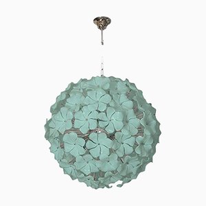 Venetian Green-Wather Flowers Murano Style Glass Sputnik Chandelier from Simoeng