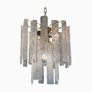 Lampadario in vetro di Murano con listelli martellati di Simoeng