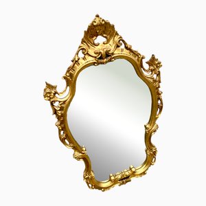 Vintage Baroque Wooden Mirror, 1950s