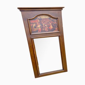 French Trumeau Wooden Mirror, 1970s