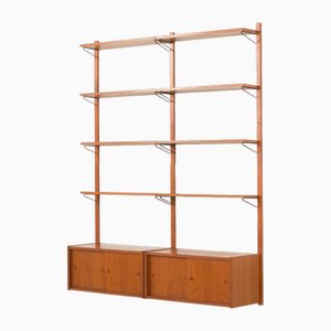 Mid-Century Teak Wall Unit in the style of Cadovius, Denmark, 1960s