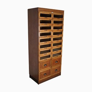 English Haberdashery Shop Cabinet with Glass Fronted Drawers, 1930s