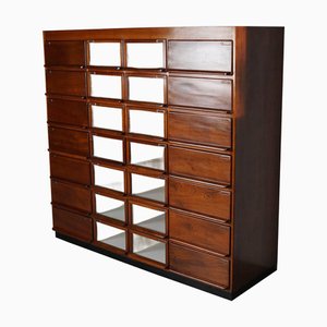 Large Vintage Dutch Hardwood Haberdashery Shop Cabinet, 1930s