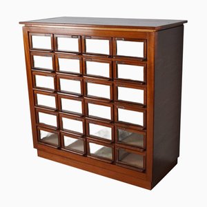 Vintage Dutch Hardwood Haberdashery Shop Cabinet, 1930s