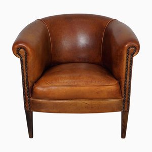 Vintage Dutch Cognac Colored Leather Club Chair