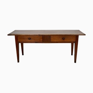 19th Century Rustic Farmhouse French Fruitwood Side Table