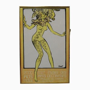 Gerahmtes Plakat zur Ausstellung 2000 Jahre Mode vom 13. bis 28. Oktober 1971, Paris