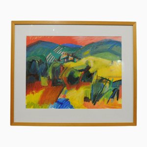 Ray Garvey, Towards Dauphin, 1998, Acrilico e pastello a olio, Incorniciato