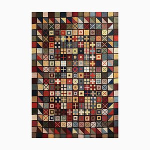 Swedish Wall Tapestry with Geometric Wool Embroidery, 1960s