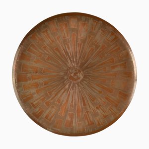 Large Etched Copper Wall Plate from Valentien, 1960s