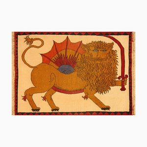 Middle Eastern Rug Wool Hand-Knotted