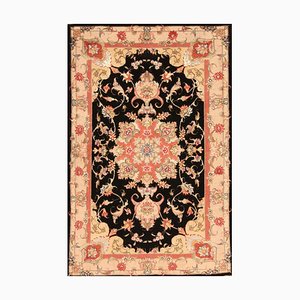 Middle Eastern Hand-Knotted Rug in Wool & Silk