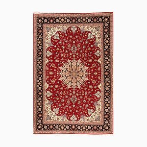 Hand-Knotted Middle Eastern Rug in Wool & Silk