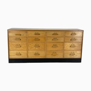 16 Drawer Oak Shop Counter, 1950s