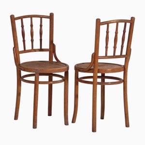Set of Chairs with Engraved Seats from Thonet, 1920s