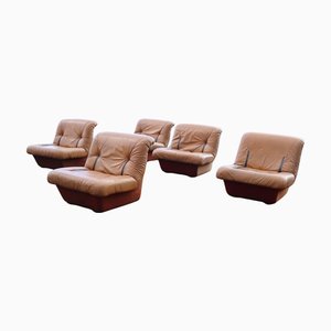 Canapé Modulable en Cuir à Cinq Modules par Lev & Lev, Italie, 1970s