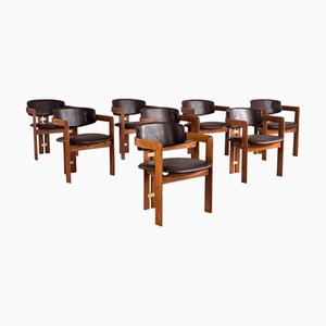 Set of Large Pamplona Chairs attributed to Augusto Savini for Pozzi, 1965, Set of 8
