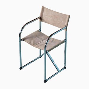 Chaise de Réalisateur Vintage en Chrome, 1970s