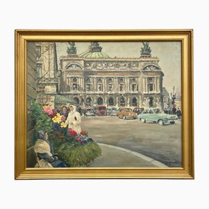Georges Lattès, Paris, Place de l'Opéra, Oil Painting, Framed
