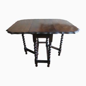Mesa de comedor de granja española extensible patinada de roble, década de 1900