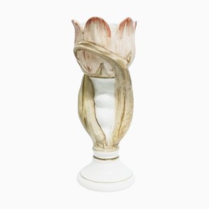 Große handglasierte Blumenvase von Capodimonte