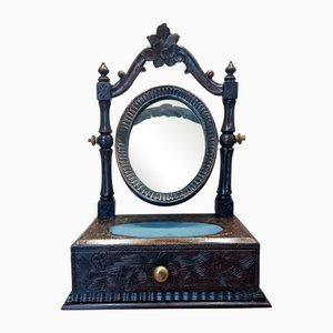 French Toilet Mirror in Wood