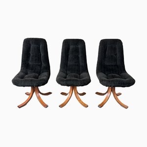 Sedie Mid-Century moderne girevoli, Danimarca, anni '60, set di 3