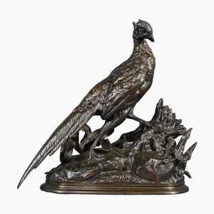 J. Moigniez, El faisán y la comadreja, finales del siglo XIX, bronce