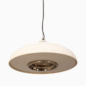 Vintage Italian Chandelier in White Metal, 1970s