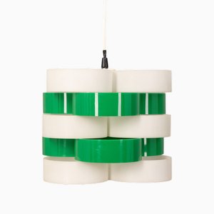 Lampadario vintage in plastica di Stilux Milano, anni '60