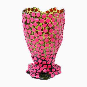 Rock Vase in Clear Bottle Green by Gaetano Pesce for Fish Design