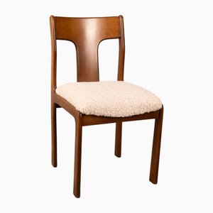 Vintage Italian Chairs in White Fabric, Set of 4