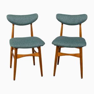 Italienische Vintage Stühle aus Grünem Stoff, 1960er, 4er Set