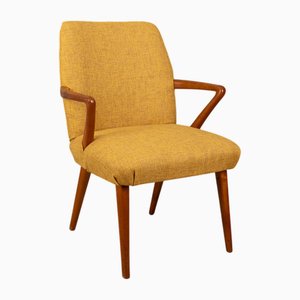 Italienischer Vintage Sessel aus Gelbem Stoff, 1960er