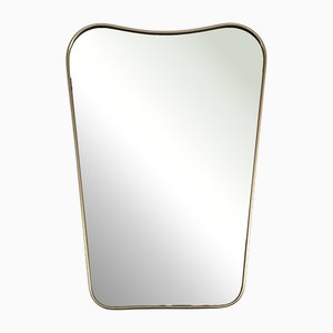 Großer italienischer Mid-Century Wandspiegel im Stil von Giò Ponti, 1970er