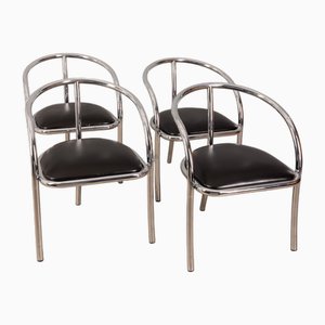 Vintage Italian Tripod Chairs, 1970s, Set of 4