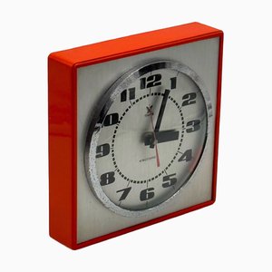 Vintage Space Age Wanduhr mit Orange und Chrom Akzenten von Stärke, West Germany, 1970er